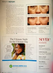 Dr. Lauren Greenberg article on fat transfer to cheek. no lower eyelid surgery done.