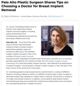 Dr. Lauren Greenberg reveals how to choose a breast implant removal surgeon.