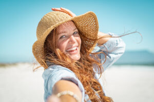 woman on  beach