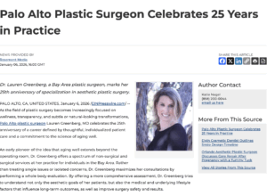 Bay Area Aesthetic Plastic Surgeon Celebrates 25th Anniversary of Practicing Surgery